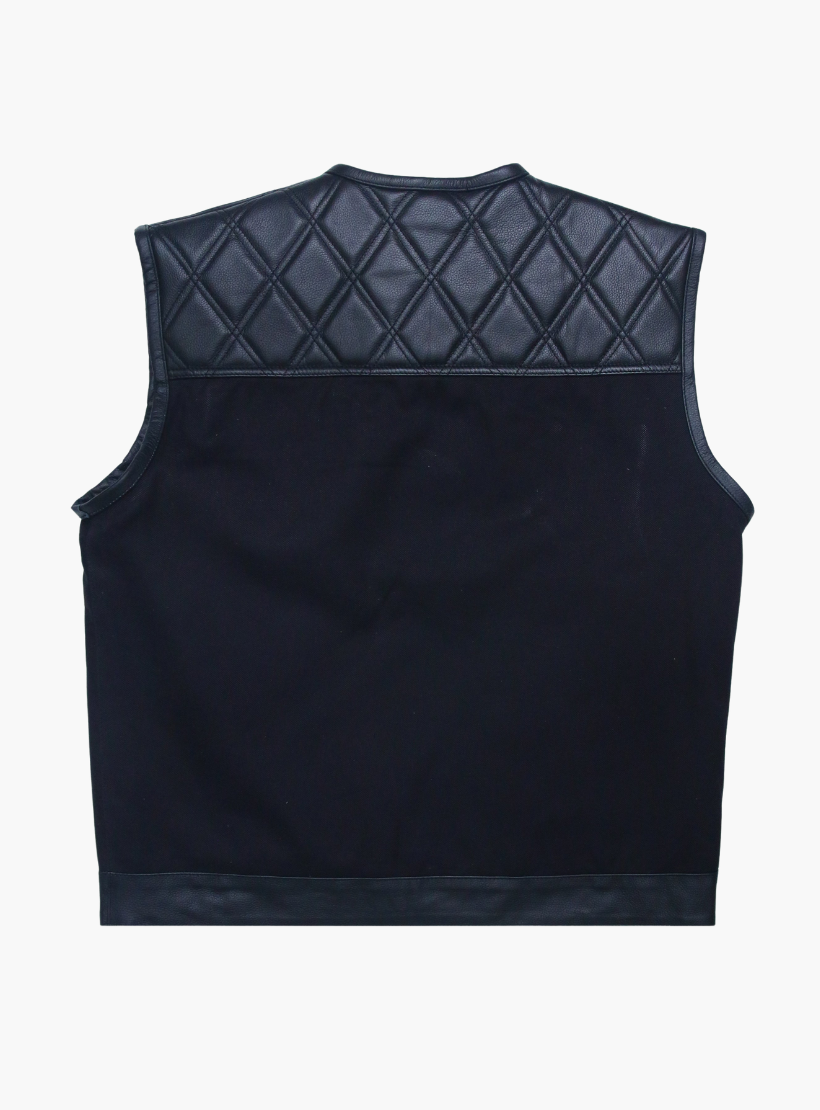 WCL Hybrid Canvas Leather Club Vest w/t Black Quilted Leather