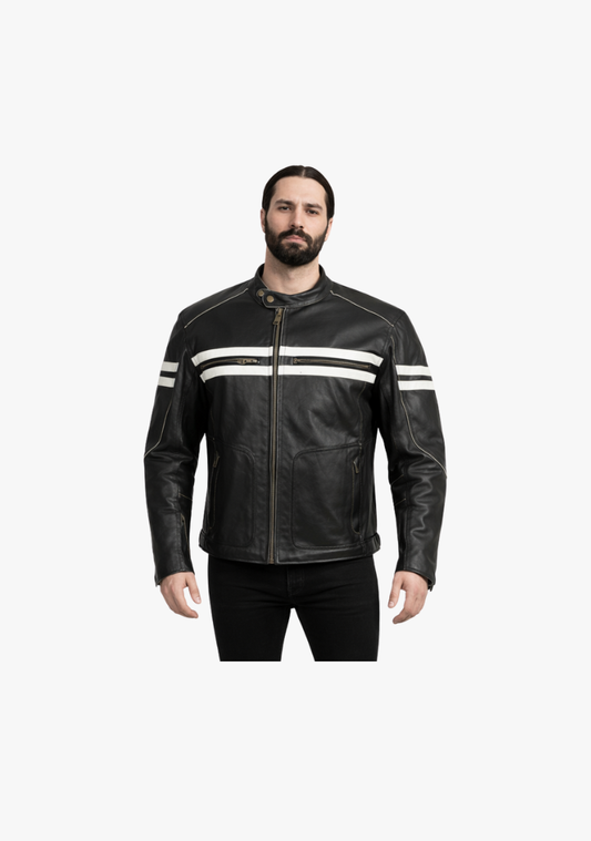 WCL Vintage Cafe Racer Style Motorcycle Leather Jacket