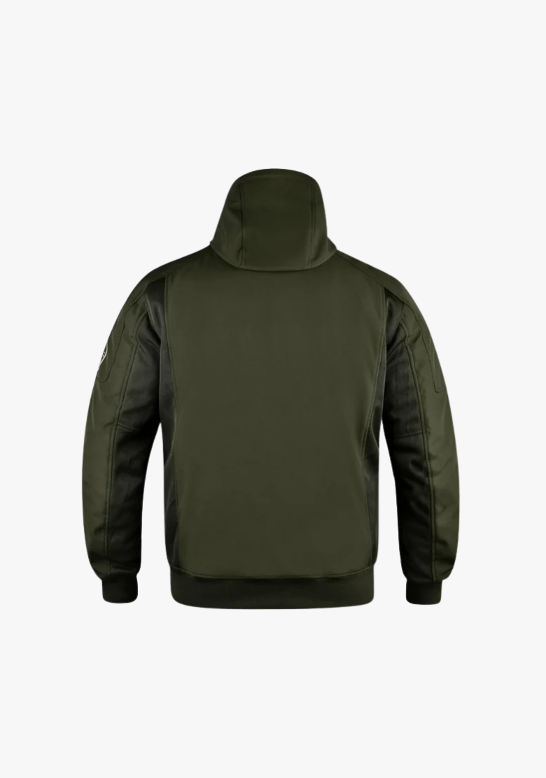 Softshell Cordura Armored Motorcycle Mesh Hoodie w/t CE Level 1 armor - Green