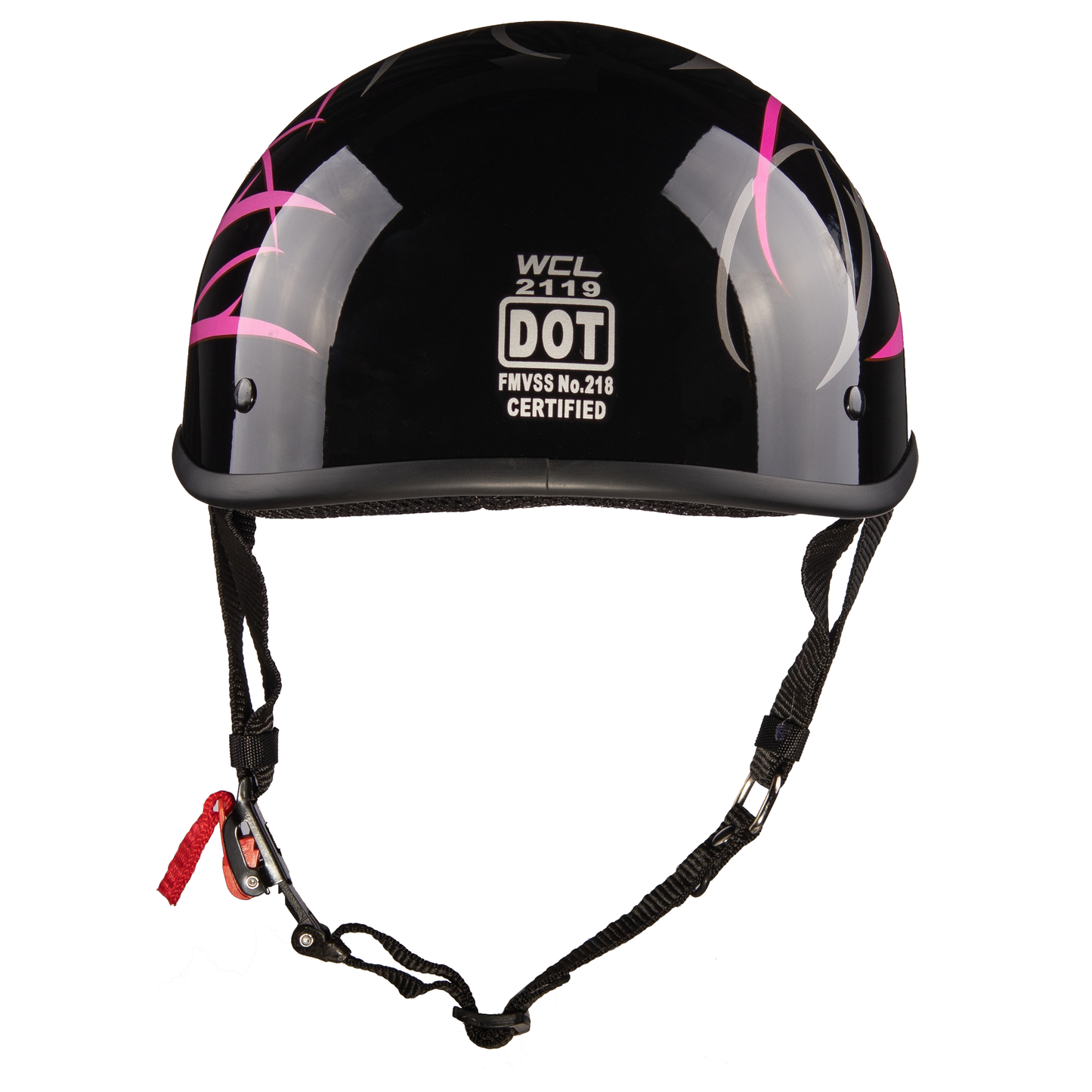 WCL Lightest and Smallest AS/NZ Beanie Motorcycle Half Helmet - Pink Stripes WCL Helmet