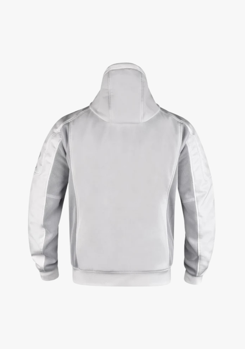 Softshell Cordura Armored Motorcycle Mesh Hoodie w/t CE Level 1 armor - White