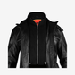 Straight Fashion Leather Jacket with Removable Liner