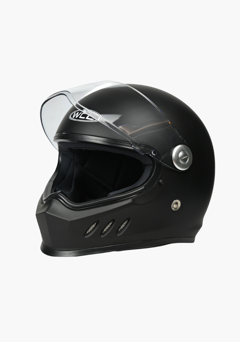 WCL 788 Full Face Motorcycle Helmet -  Quick Release Buckle, DOT Approved - Mattblack