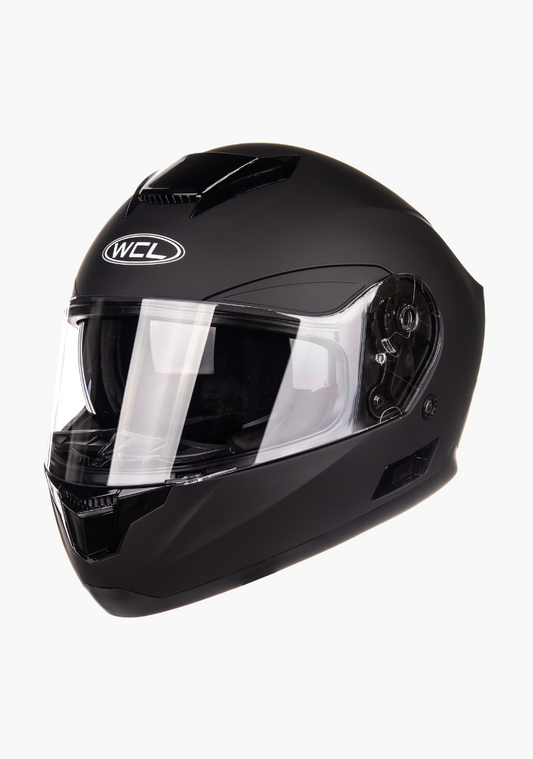 WCL Raider Full Face Motorcycle Helmet - Drop Down Tinted Visor, Quick Release Buckle, DOT Approved