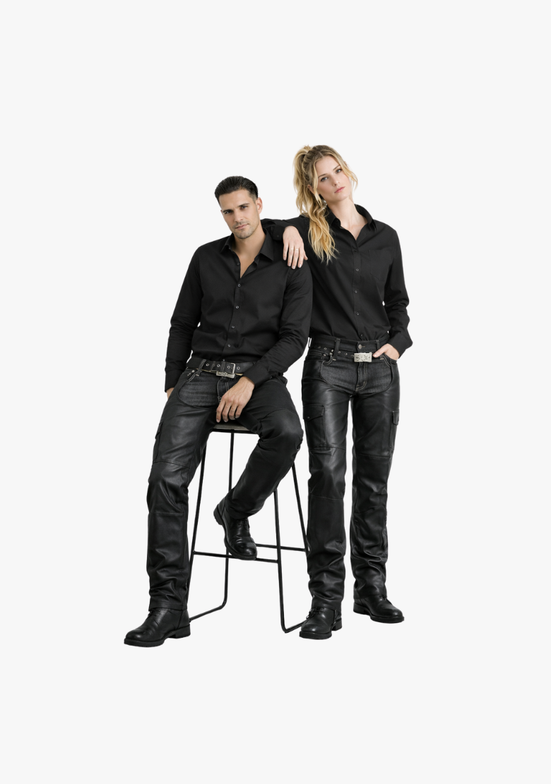 ZIP-OUT INSULATED AND LINED PLAIN BIKER LEATHER CHAPS