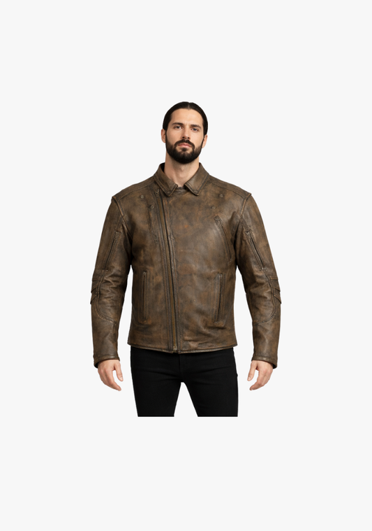 WCL- Chief Jacket Premium Leather with Kidney protection - Distressed Brown