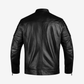 Straight Fashion Leather Jacket with Arm Design