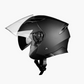 WCL 3/4 W/ Dual Flip Down Faceshields Motorcycle Helmet & Scooter Helmet Matt Black