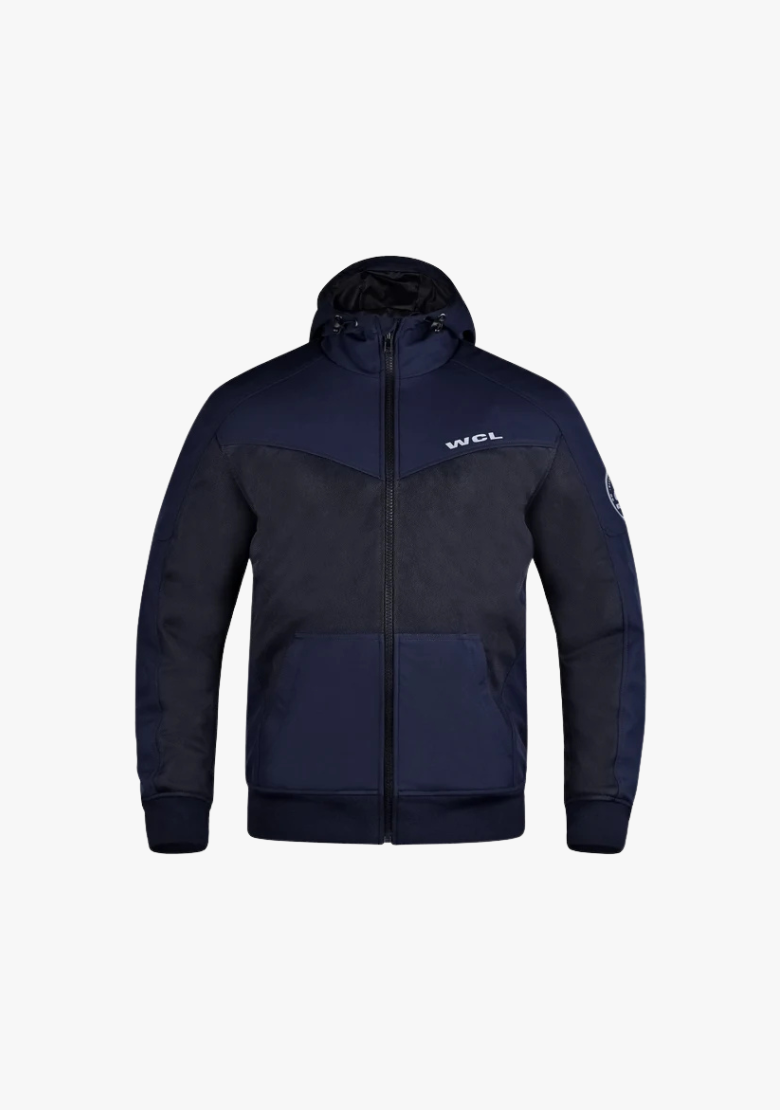 Softshell Cordura Armored Motorcycle Mesh Hoodie w/t CE Level 1 armor - Blue