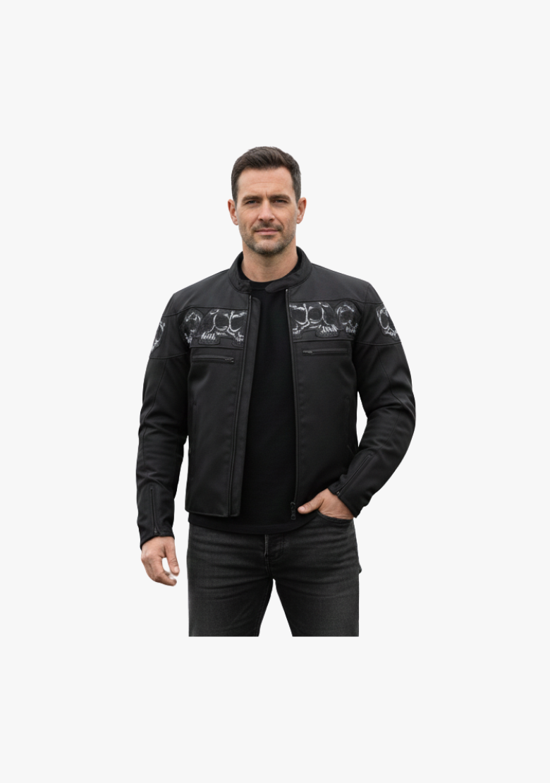 full metal jacket motorcycle helmet WCL Reflective Skull Textile Motorcycle Jacket