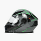 WCL Modular Full Face Motorcycle Helmet with Double Lens Visor - Green Black