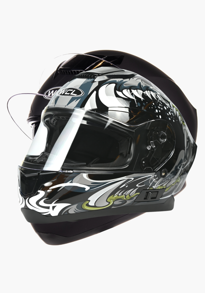 bike helmet tinted visor Full Face Motorcycle Helmet Black Grey – DOT Riding Helmet XS