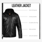 Straight Fashion Leather Jacket with Removable Hood
