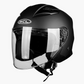 WCL 3/4 W/ Dual Flip Down Faceshields Motorcycle Helmet & Scooter Helmet Matt Black