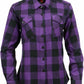 WCL Women's Kevlar Lined Performance Motorcycle Riding Long Sleeve Flannel Shirt  W/T CE Level 1 armor - Purple