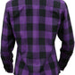 WCL Women's Kevlar Lined Performance Motorcycle Riding Long Sleeve Flannel Shirt  W/T CE Level 1 armor - Purple