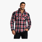 WCL Kevlar Lined Performance Motorcycle Riding Long Sleeve Flannel Shirt  W/T CE Level 1 armor - Red and White