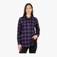 WCL Women's Kevlar Lined Performance Motorcycle Riding Long Sleeve Flannel Shirt  W/T CE Level 1 armor - Purple