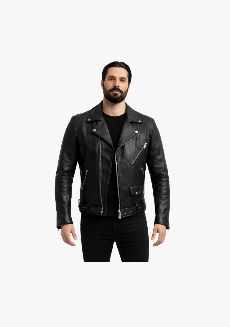 WCL Premium Leather Classic Brando Style Motorcycle Jacket