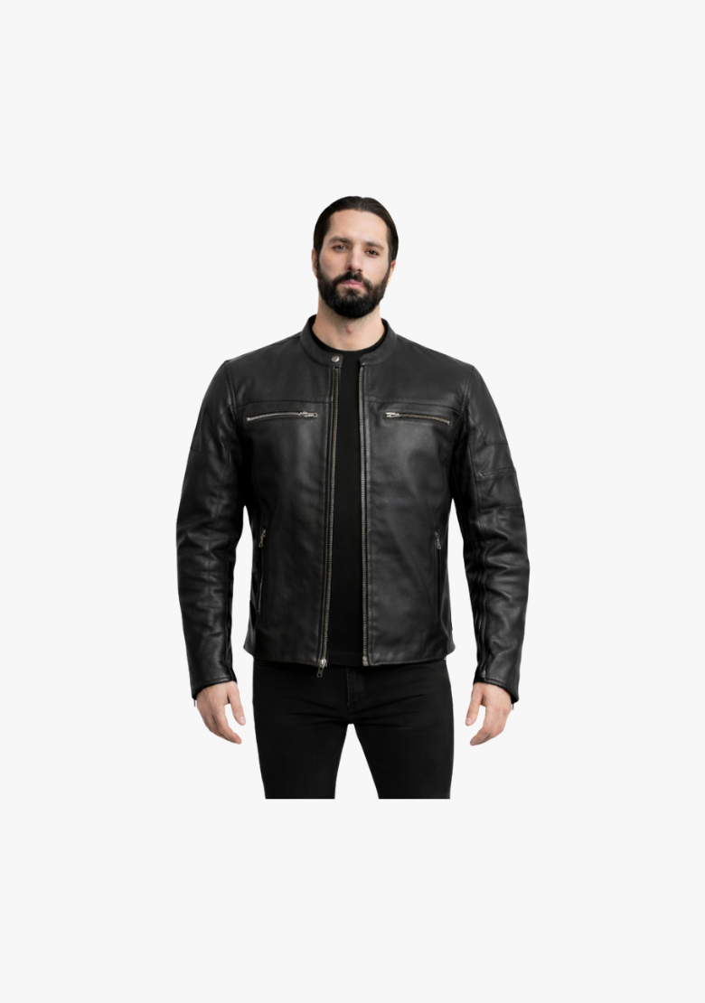 WCL Leather Scooter Style Motorcycle Jacket