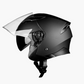 WCL 3/4 W/ Dual Flip Down Faceshields Motorcycle Helmet & Scooter Helmet Matt Black