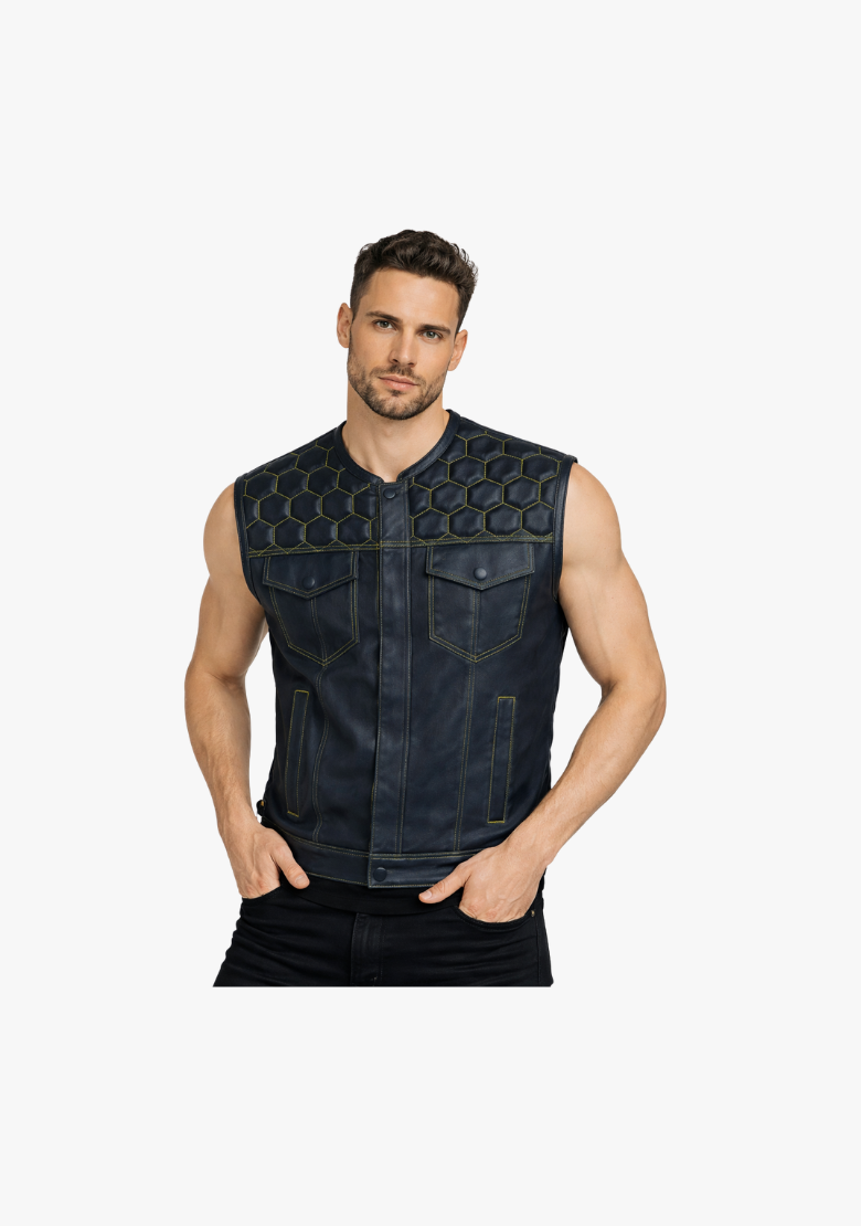 WCL Leather Club Vest w/t Mellow Design