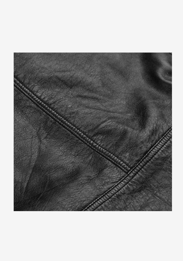 Straight Fashion Leather Jacket with Removable Liner