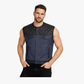 WCL Hybrid Canvas Leather Club Vest w/t Navy Blue Quilted Leather