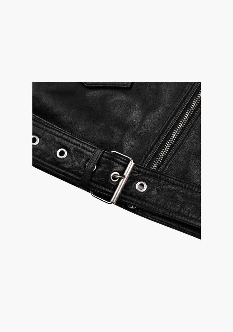 Classic Women's Biker Style Fashion Leather Jacket