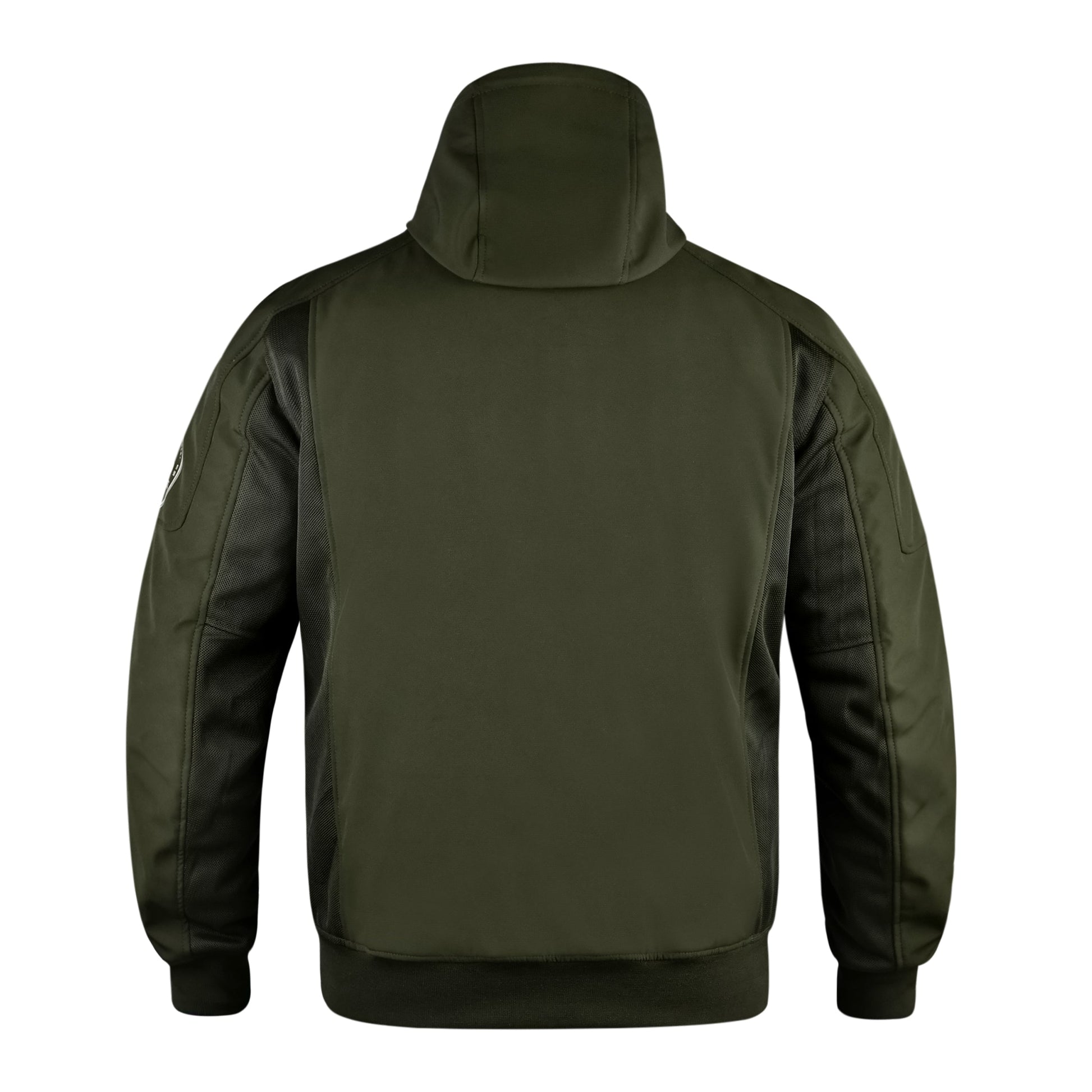 Softshell Cordura Armored Motorcycle Waterproof Hoodie w/t CE Level 1 armor - Black WCL Helmet