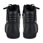 WCL Motorcycle Riding Leather Shoes - Black Sneaker with White Sole WCL Helmet
