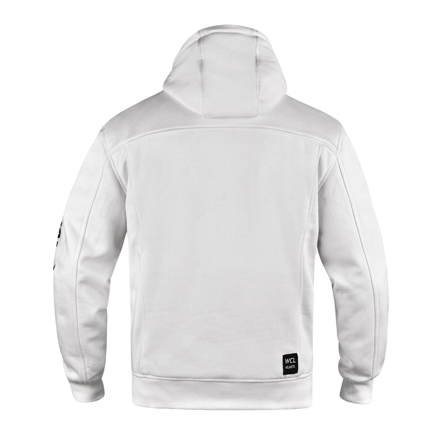 WCL Zippered Armoured Kevlar Lined Motorcycle Riding Hoodie w/t CE Level 1 Armor - White