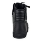 WCL Motorcycle Riding Leather Shoes - Black Sneaker with White Sole WCL Helmet