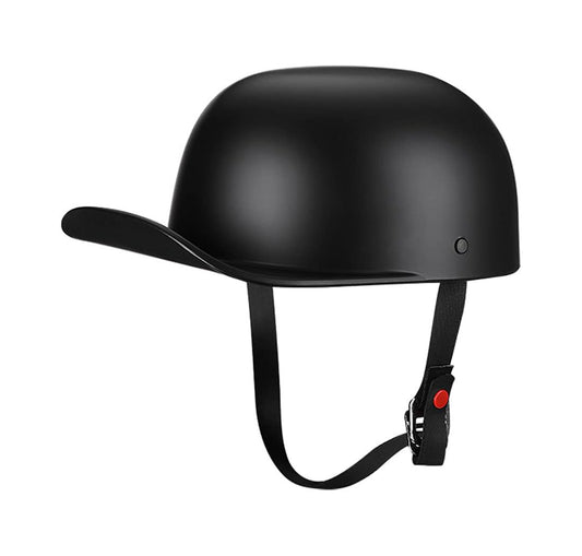 WCL Lightest and Smallest Vintage Open Face Motorcycle Helmet Retro Baseball Cap Half Helmets - Matte Black WCL