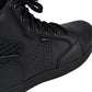 WCL Motorcycle Riding Leather Shoes - Black Sneaker with White Sole WCL Helmet