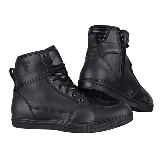 WCL Motorcycle Riding Leather Shoes - Black Sneaker