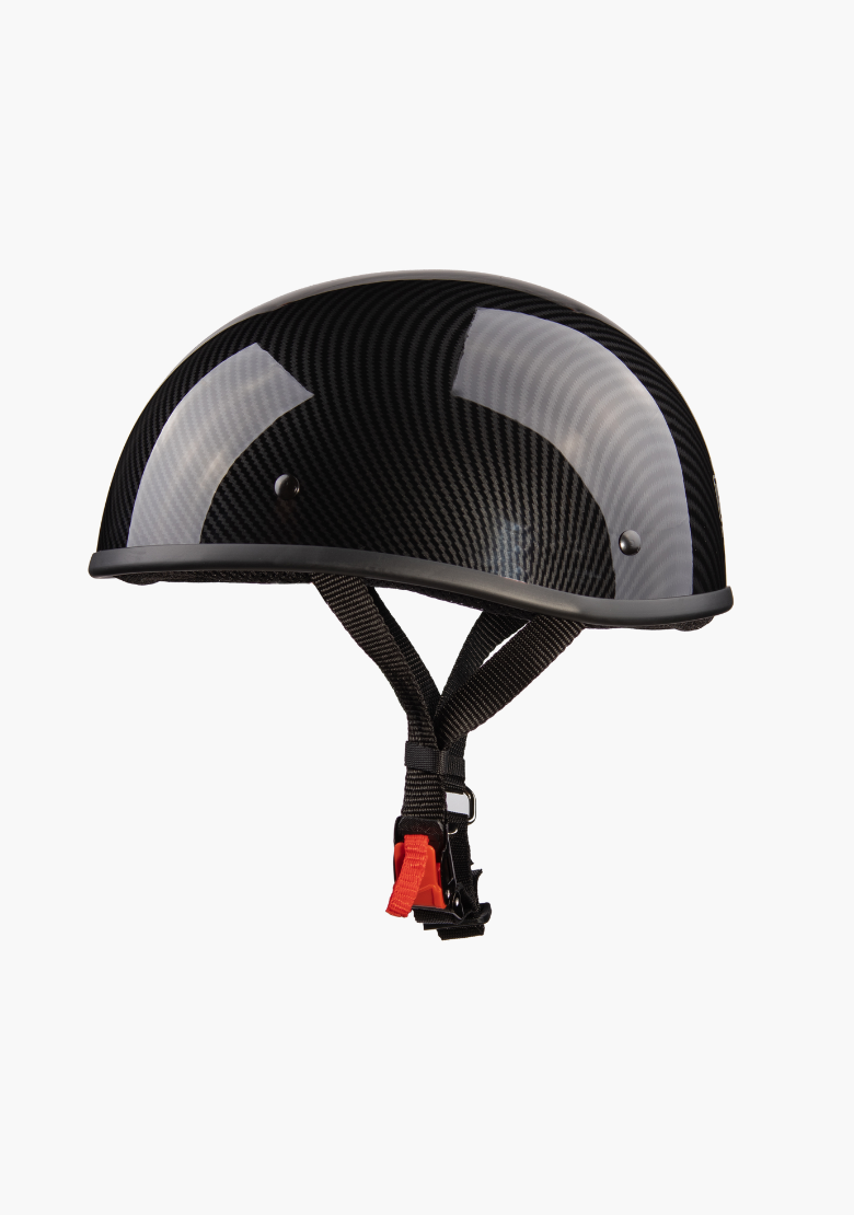 carbon fiber half motorcycle helmet CarbonAir Rocker: Dual-Brim Badass Includes head wrap and cloth drawstring bag.Sizing Super Seer Custom Shop: S2102