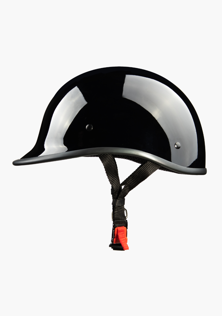 Polo Motorcycle Helmet Gloss Black – DOT Low Profile Motorcycle Half Helmet – WCL Helmet
