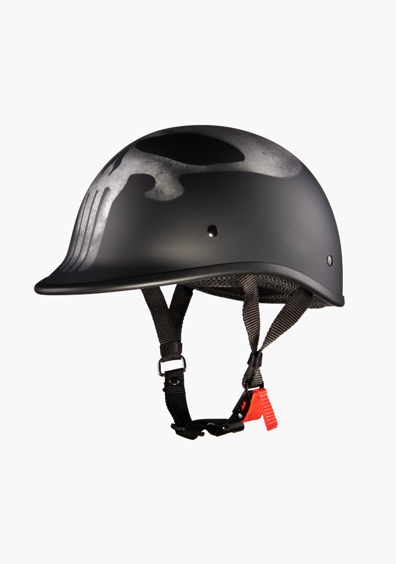 cool half shell motorcycle helmets WCL Lightest and Smallest AS/NZ Polo Motorcycle Half Helmet – Punisher
