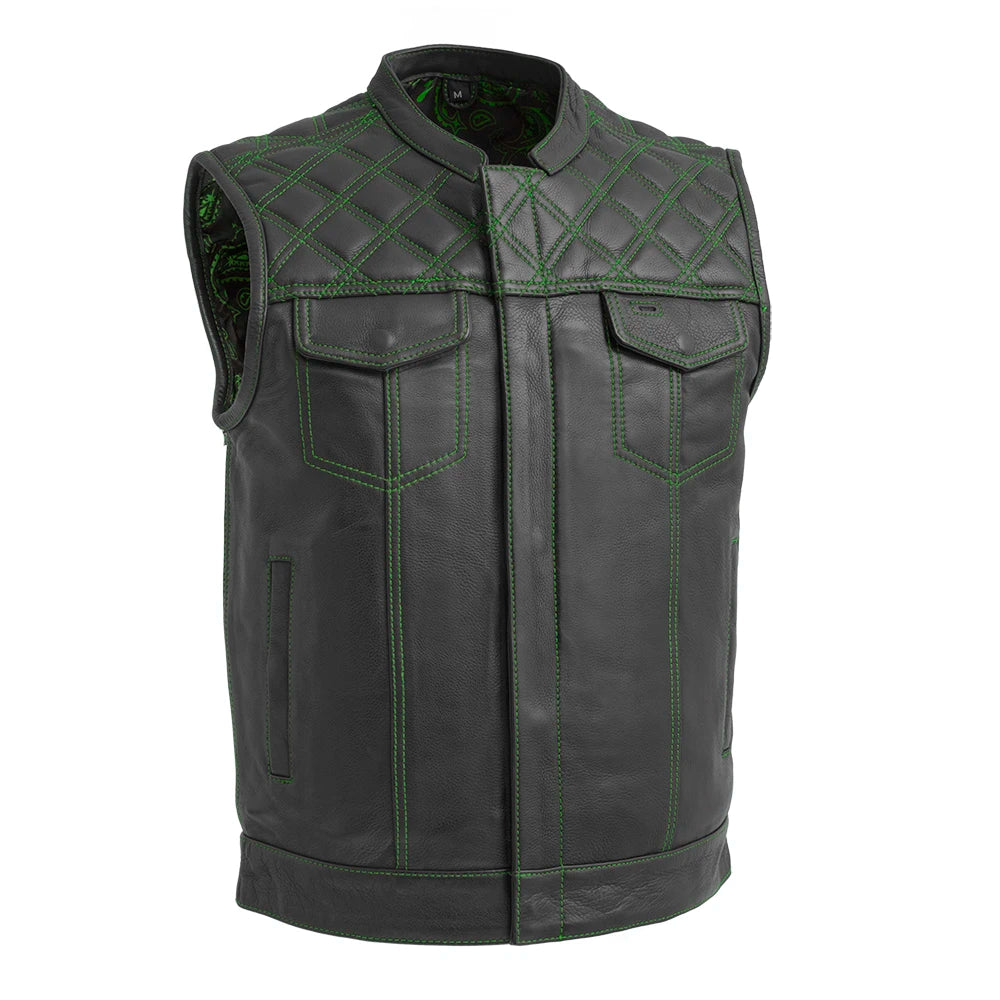WCL Leather Club Vest w/t Green Lace WCL Helmet