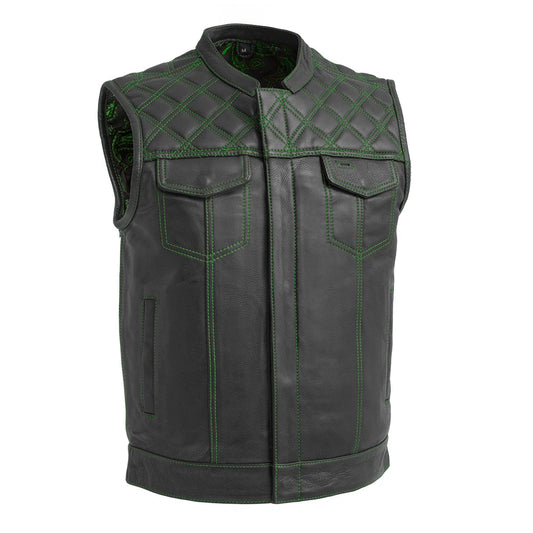 WCL Leather Club Vest w/t Green Lace WCL Helmet