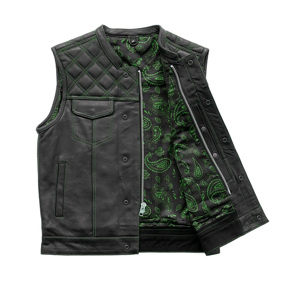 WCL Leather Club Vest w/t Green Lace WCL Helmet