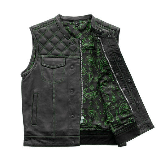WCL Leather Club Vest w/t Green Lace WCL Helmet