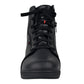 WCL Motorcycle Riding Leather Shoes - Black Sneaker with White Sole WCL Helmet