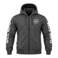 WCL Zippered Armoured Kevlar Lined Motorcycle Riding Hoodie w/t CE Level 1 Armor - Charcoal