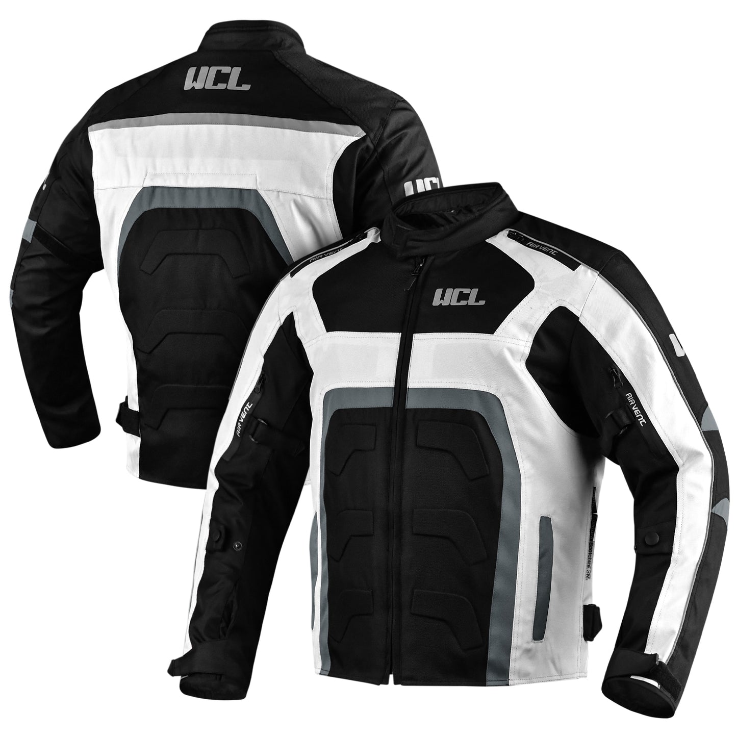 WCL Conqueror Armoured Motorcycle Textile Jacket - White