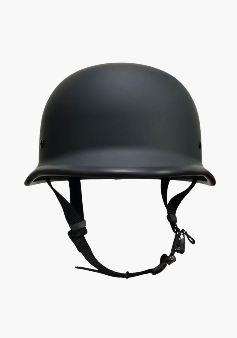 bike helmet in germany German Motorcycle Half Helmet – Matte Black Low Profile & DOT Certified