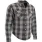 WCL Kevlar Lined Performance Motorcycle Riding Long sleeve Flannel Shirt W/T CE Level 1 armor - Gray WCL Helmet