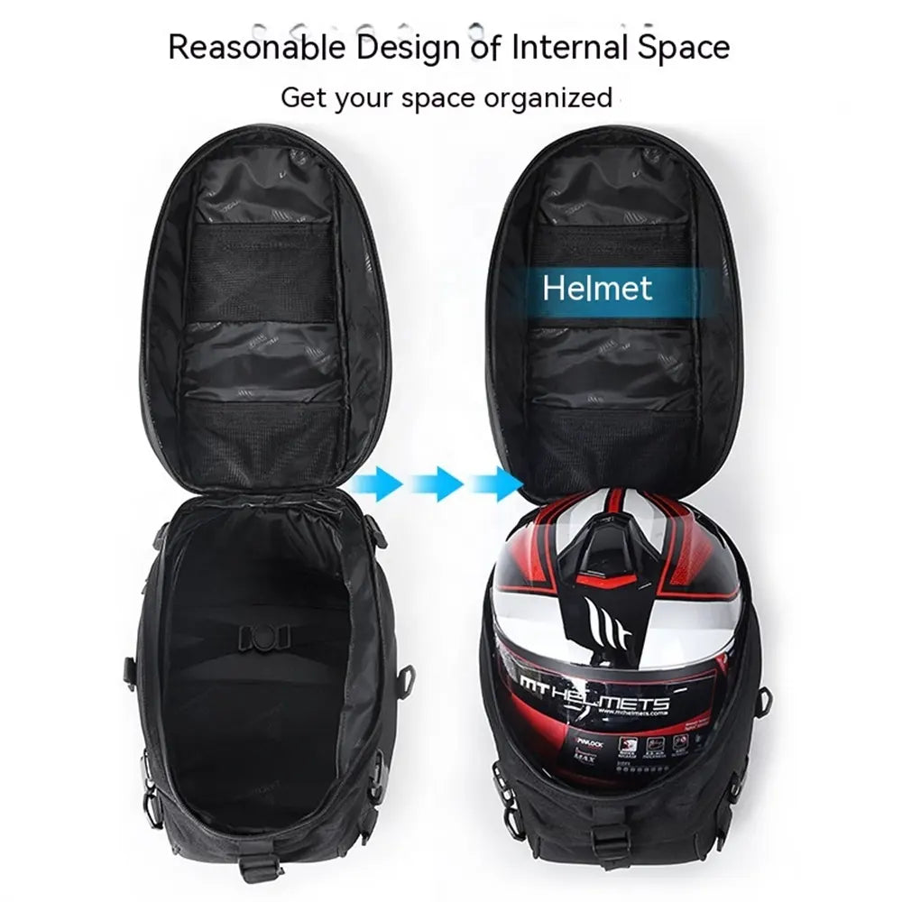 WCL Motorcycle Helmet Bag Waterproof Backpack Expandable Soft Shell Bag