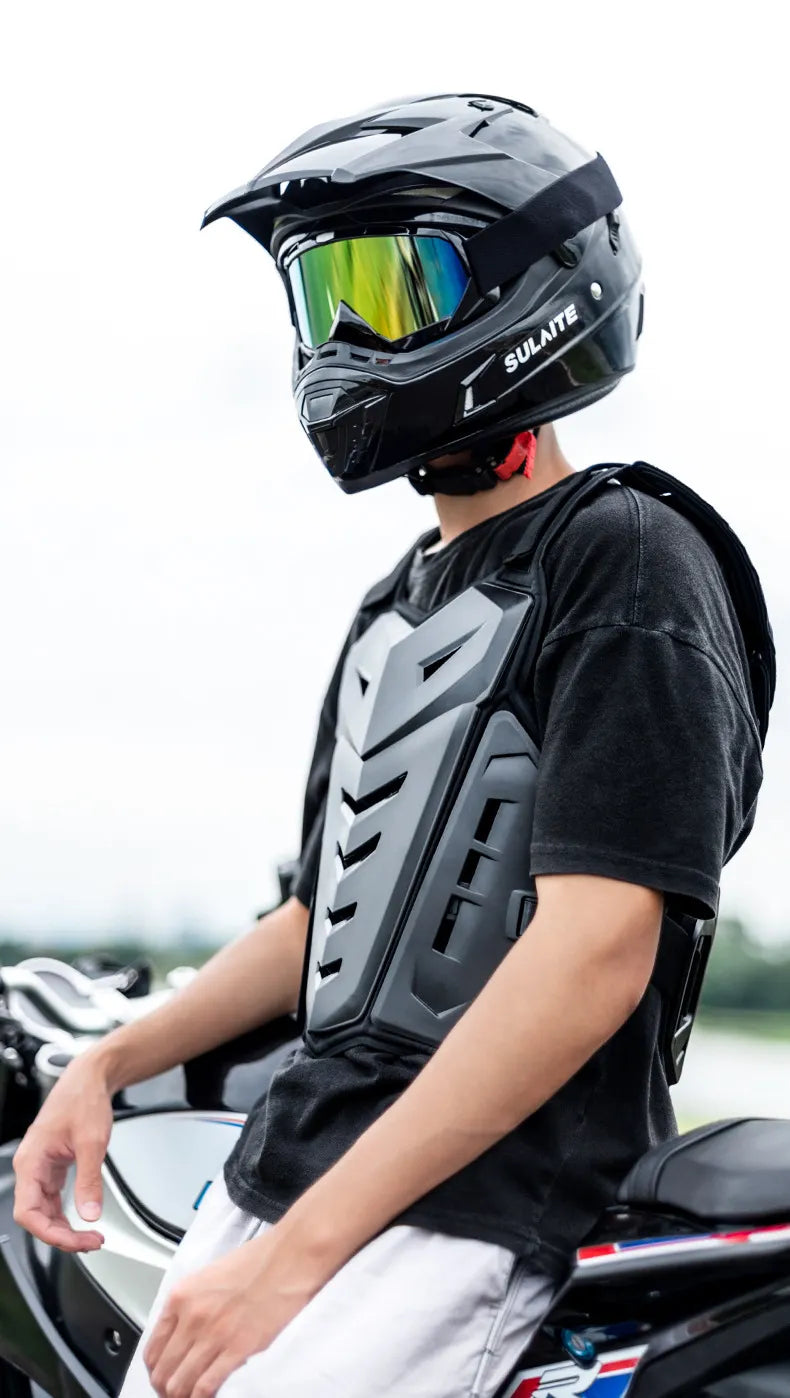 WCL Motorcycle Armor Vest Back Protector Motorcycle Riding Chest Armor - Black